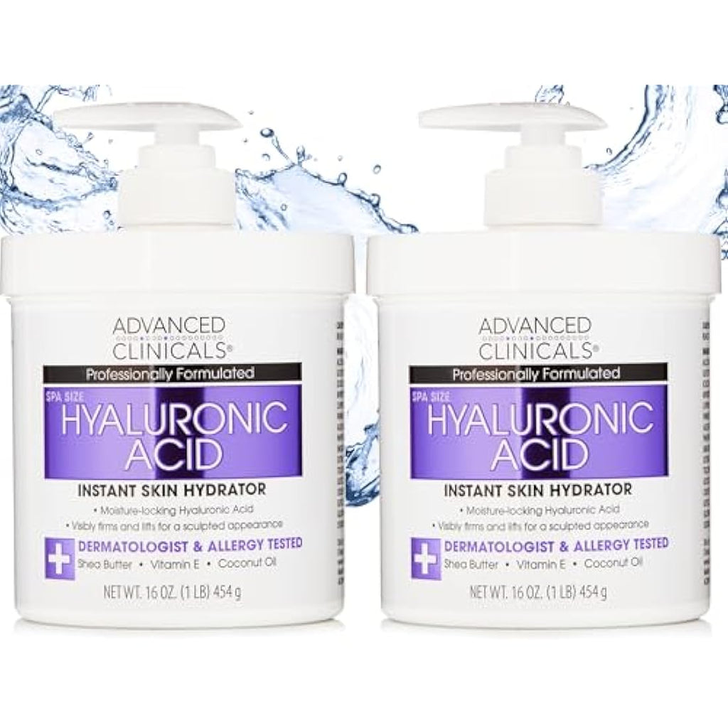 Advanced Clinicals Hyaluronic Acid Anti-Aging Cream - Face & Body (2-Pack)