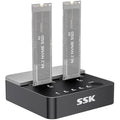 SSK Dual Bay M.2 NVMe SSD Cloner | 20Gbps USB 3.2 Gen 2x2 Docking Station