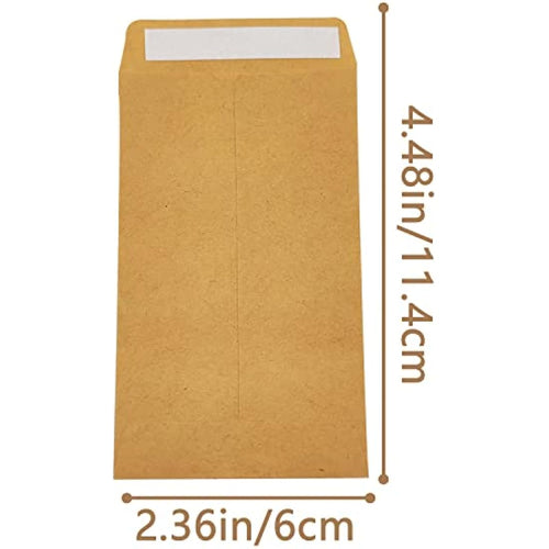 100Pcs Kraft Paper Seed Envelopes | Self-Adhesive Coin Packets