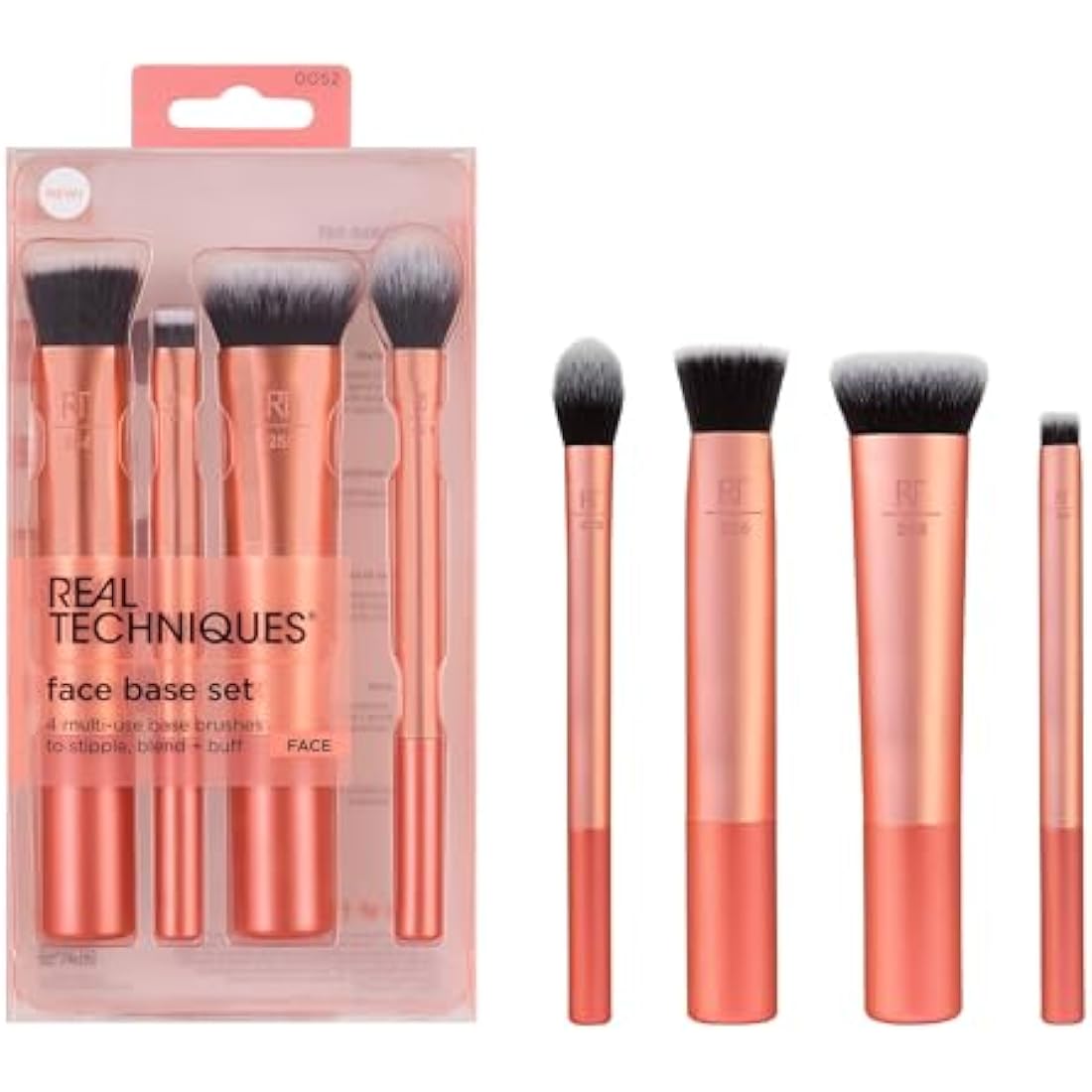 Real Techniques Face Base Makeup Brush Set - 4 Piece Blending Kit