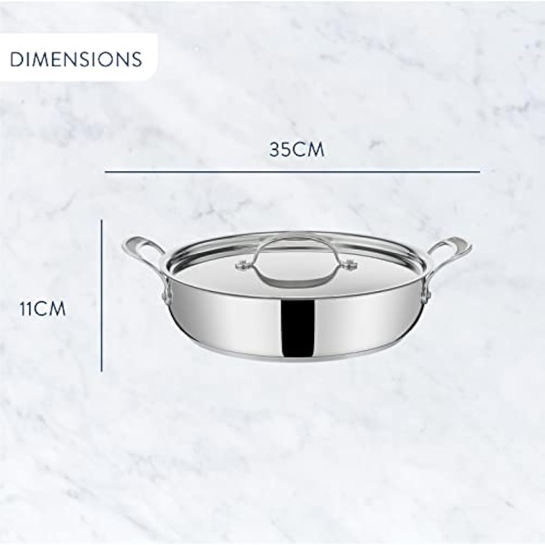 Tefal Jamie Oliver Cooks Classic 30cm Non-Stick Stainless Steel Shallow Pan