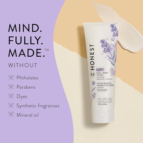 Honest Calming Lavender Face and Body Lotion - Hypoallergenic 8.5oz