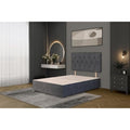 Jolof Store 3FT Single Charcoal Plush Divan Bed Base with Headboard