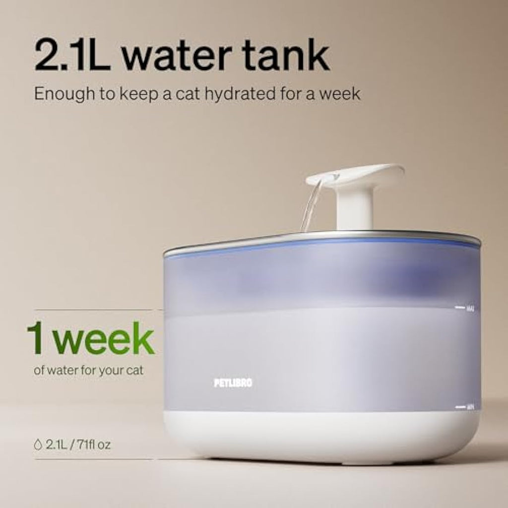 PETLIBRO 2.1L Cat Water Fountain – Ultra Quiet Stainless Steel Dispenser