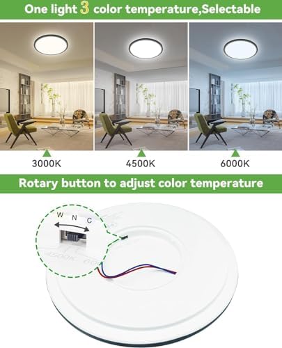 Zemty 2-Pack 29W LED Ceiling Light – 3 Color Temperature Flush Mount