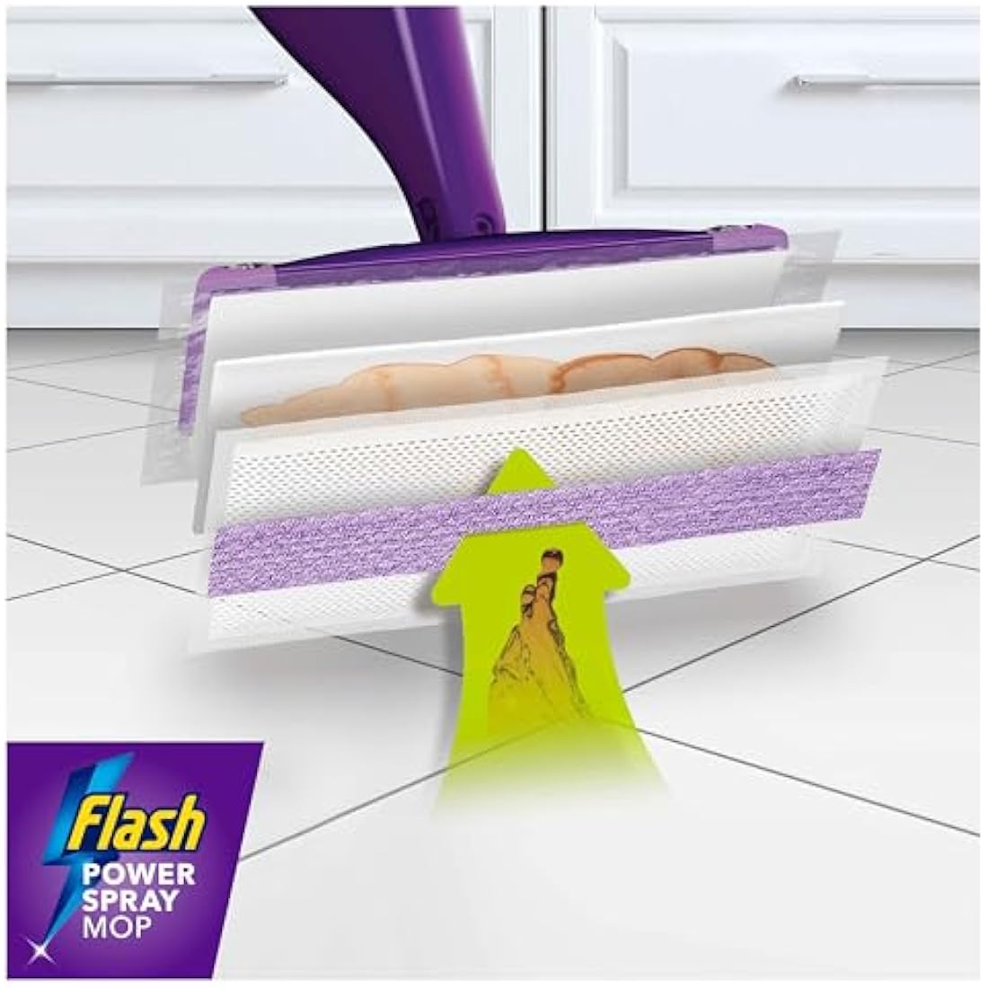 Flash Powermop Absorbing Pad Refills - White Floor Wipes, 64 Pack