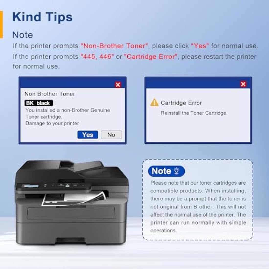 Palmtree TN2510XL High-Yield Black Toner for Brother HL-L2400DW MFC-L2800DW