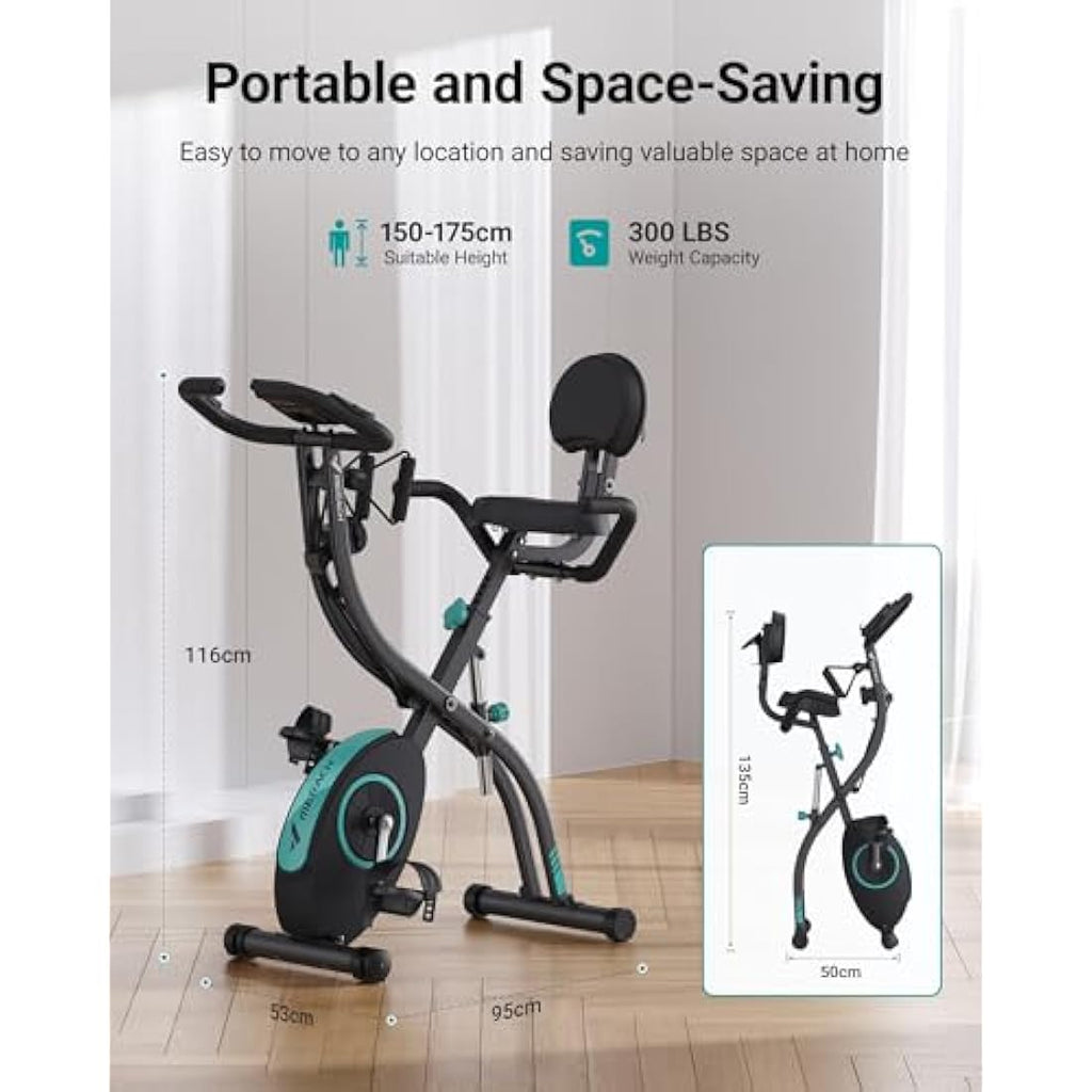 MERACH 4-in-1 Folding Exercise Bike | 16-Level Magnetic Resistance