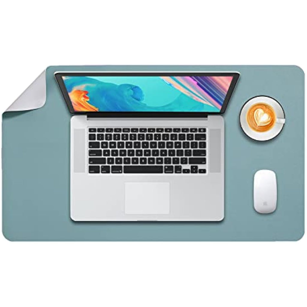 DOBAOJIA Dual-Side PU Leather Desk Pad - Waterproof Mouse Mat, Grey
