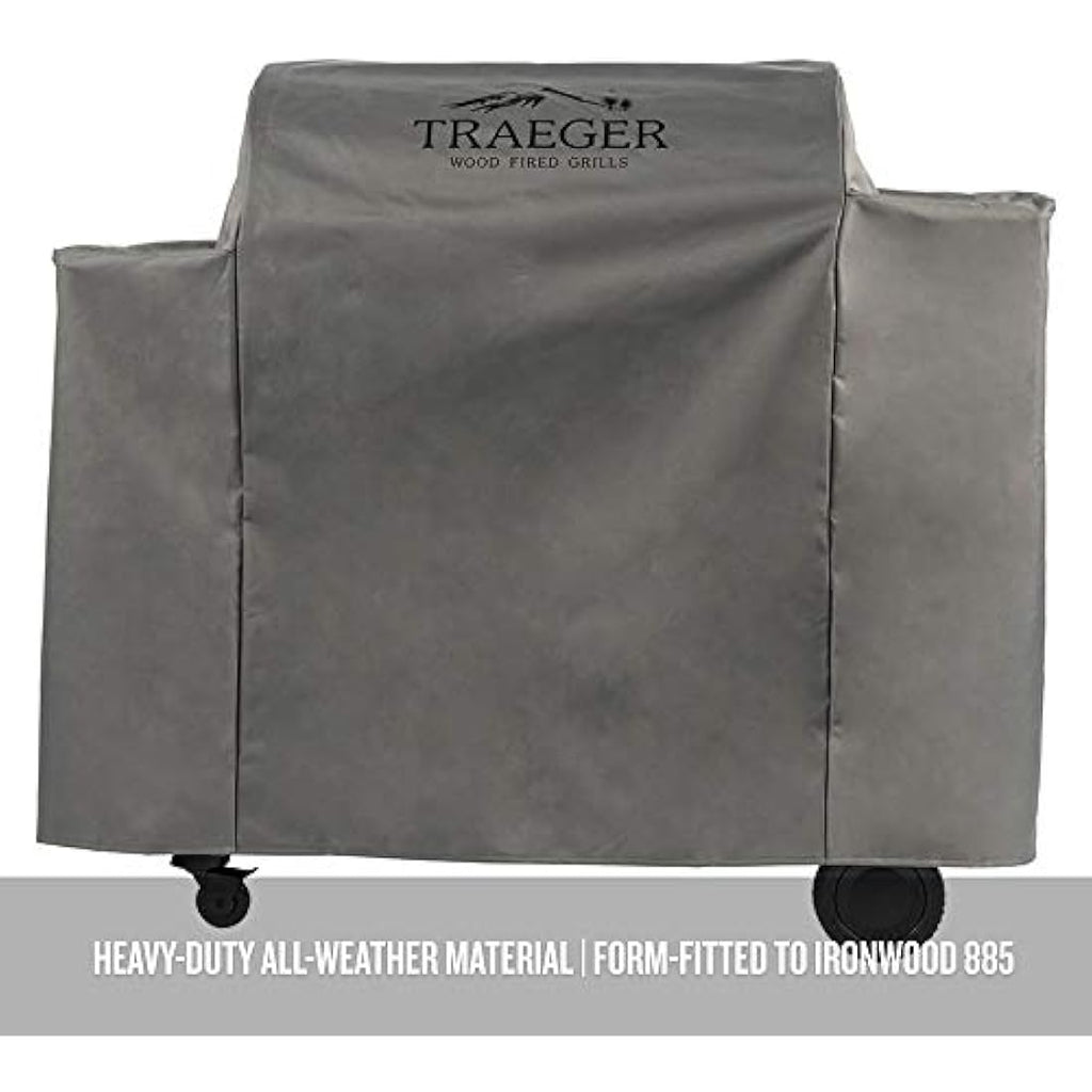 Traeger Ironwood 885 Grill Cover – Heavy-Duty Water Resistant Gray