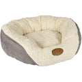 Banbury & Co Luxury Faux Fur Cat and Small Dog Bed - Grey Washable