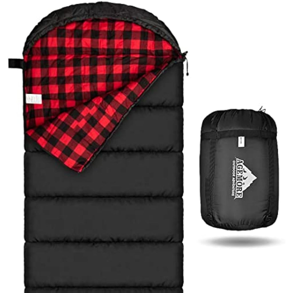 Mcota XL Cotton Flannel Sleeping Bag | 3-4 Season Waterproof Camping Gear