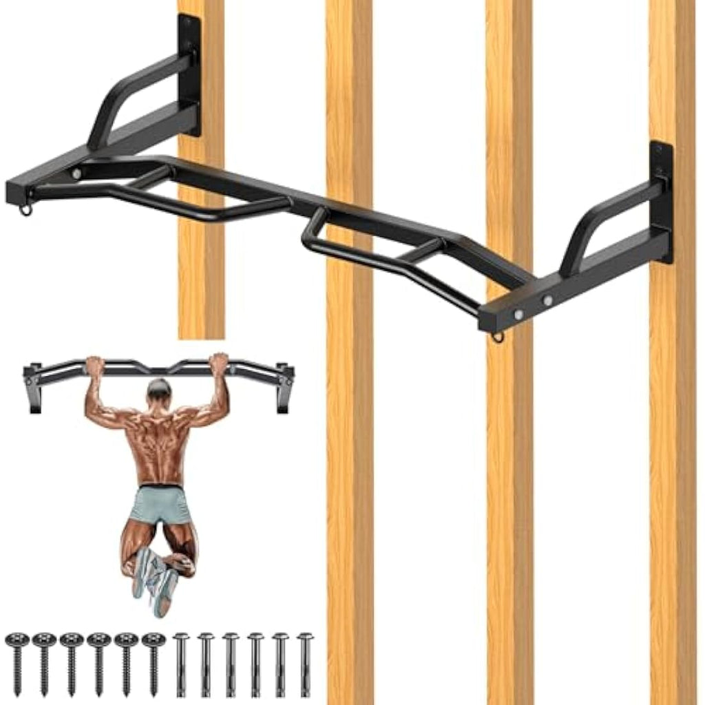 Kipika Wall Mounted Pull Up Bar – Heavy Duty Steel Home Gym Trainer