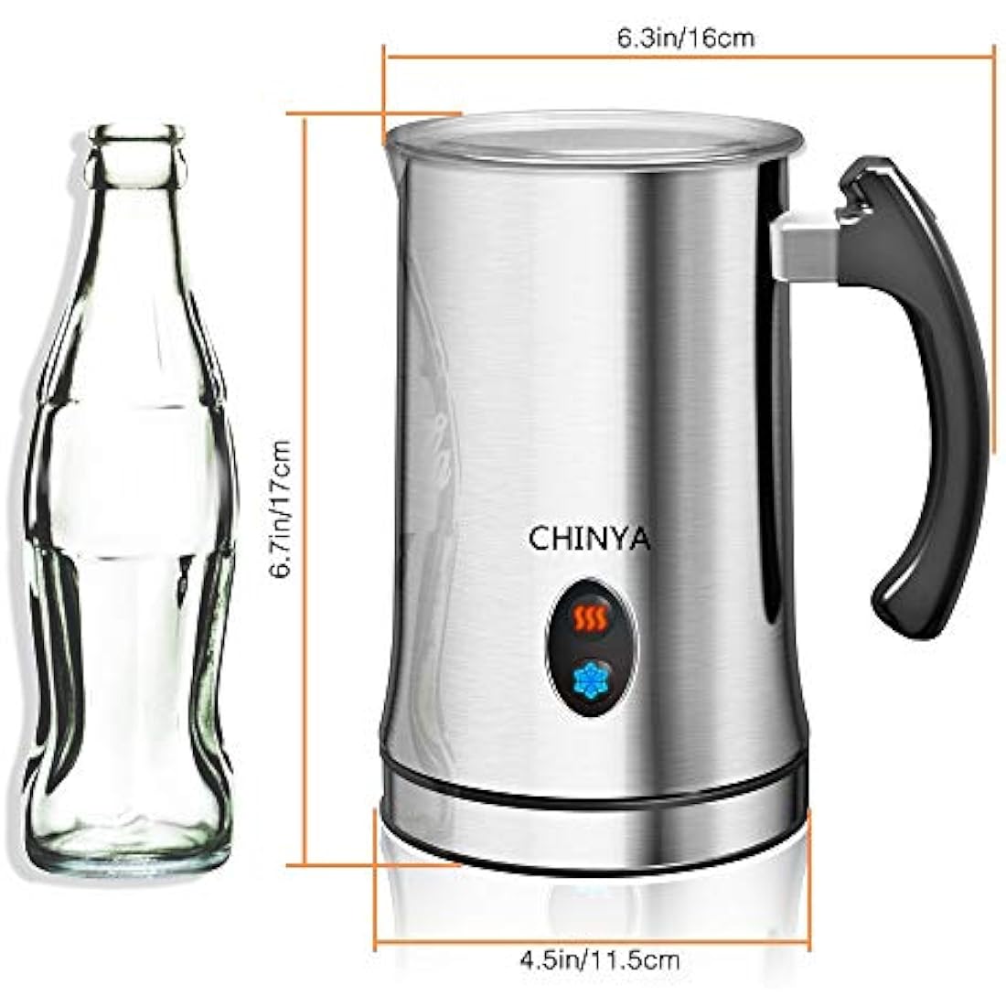 CHINYA Electric Milk Frother - Stainless Steel Automatic Foam Maker