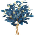 6Pcs Blue Artificial Eucalyptus Stems with Seeds – 19.7"
