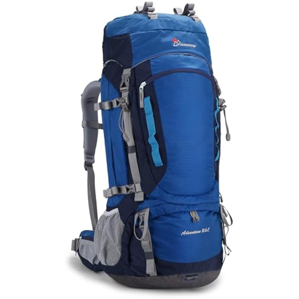MOUNTAINTOP 80L Hiking Backpack – Waterproof Nylon Trekking Rucksack