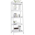 5-Tier Bamboo Ladder Bookshelf | Tall Narrow Display Shelf