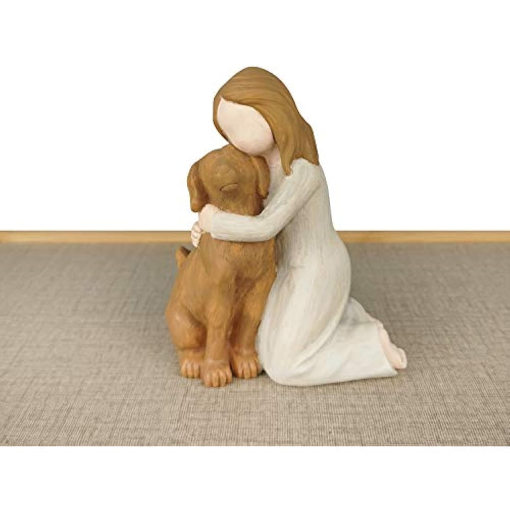Pet Memorial Angel Dog Figurine –  Hand-Painted Sculpture