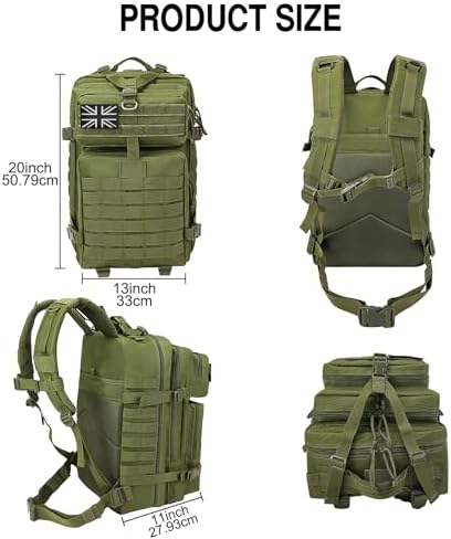 Jolof Store Tactical Military Backpack | 45L Large 3 Day Assault Pack