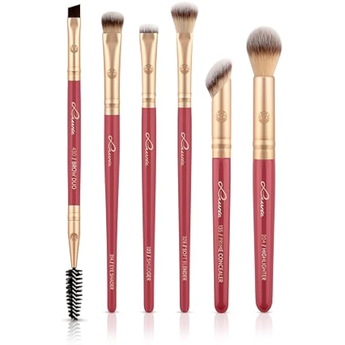 Luvia 14-Piece Vegan Makeup Brush Set with Travel Case – Coral