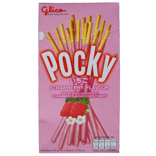 Glico Strawberry Pocky Biscuit Sticks - 45g Box of 10 Bulk Pack