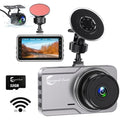 Diamond Lark 2K Dual Dash Cam – WiFi Car Camera with 32GB Card & Night Vision
