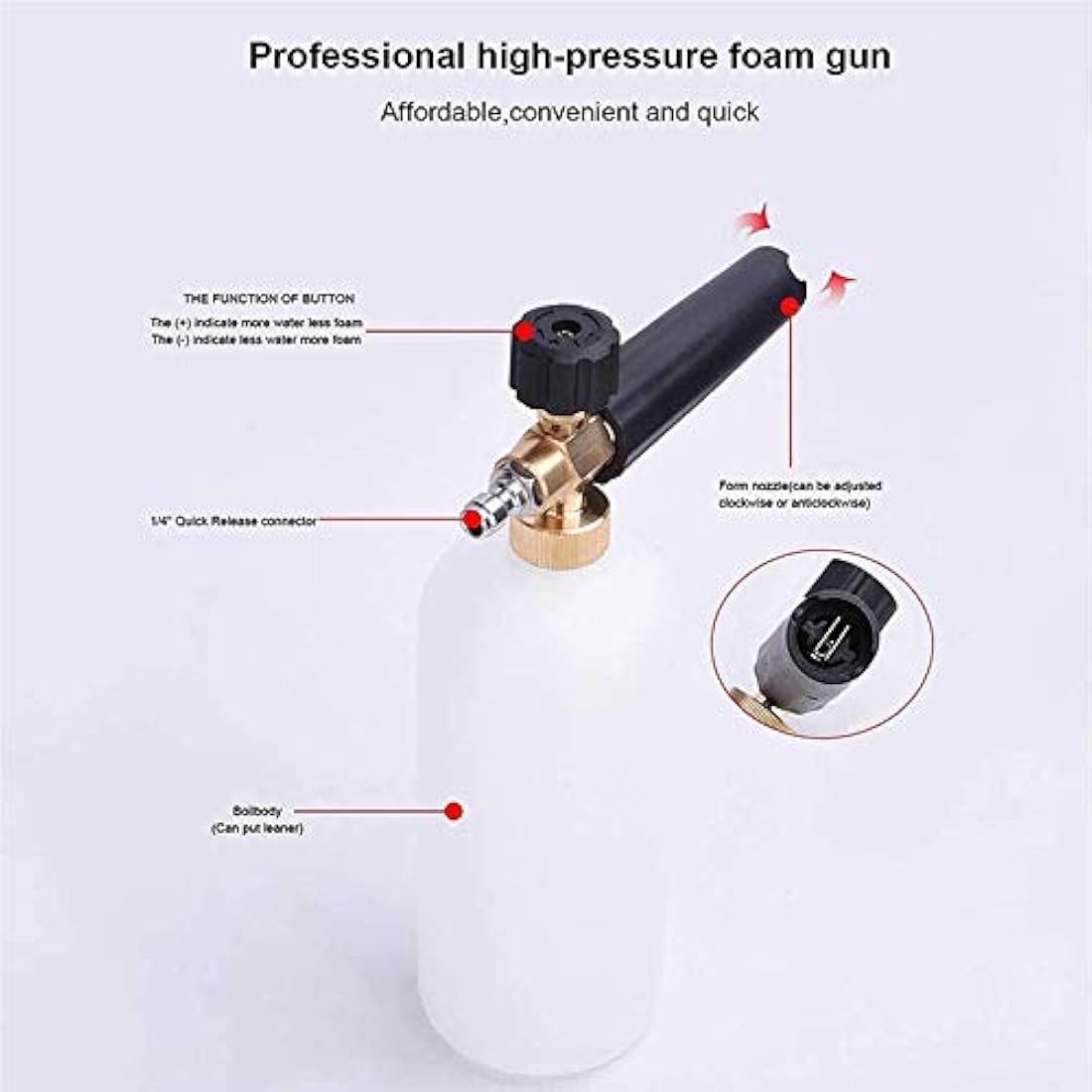 Stone Banks Foam Cannon with 5 Spray Nozzles | 1L Pressure Washer Lance