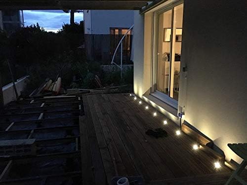 INDARUN Warm White LED Decking Lights - IP67 Waterproof 10 Pack