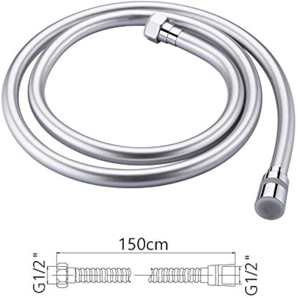 GRIFEMA 1.5m PVC Shower Hose – Anti-Kink Flexible Silver Replacement