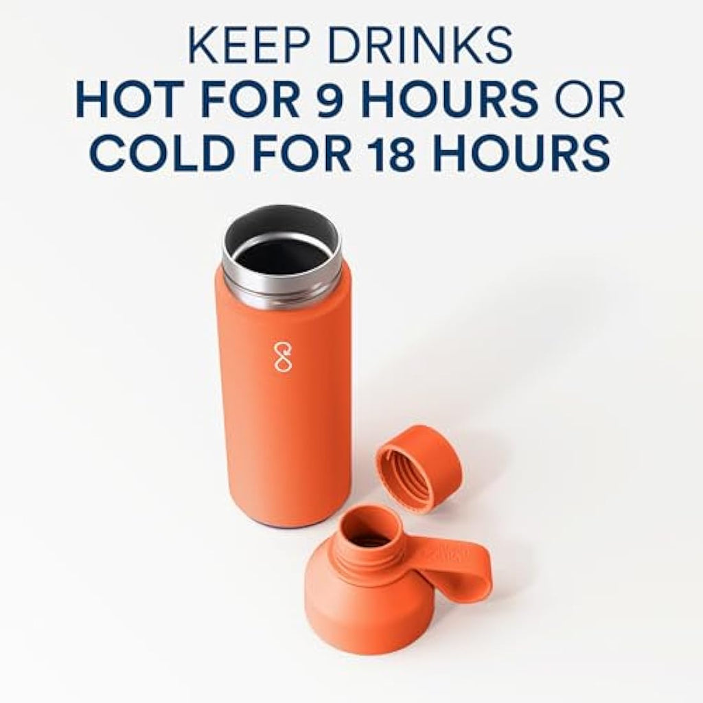 Ocean Bottle 500ml - Recycled Stainless Steel Vacuum Insulated - Sun Orange