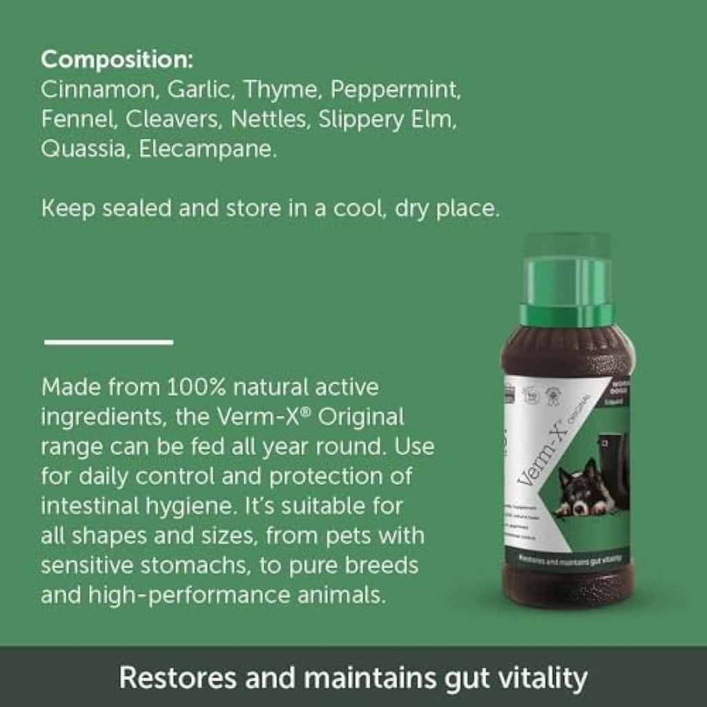 Verm-X Natural Intestinal Hygiene Liquid for Dogs | Gut Vitality Support