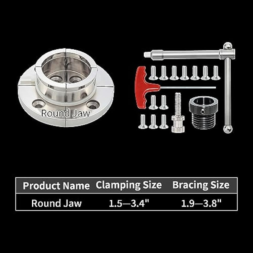 DEEFIINE 4 Inch Wood Lathe Chuck Set | 4-Jaw Self-Centering Nickel Plated