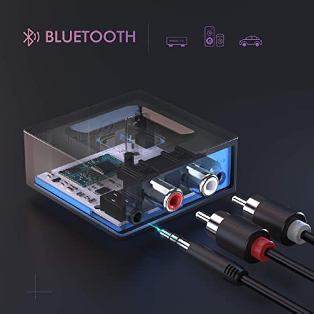 Esinkin Bluetooth Receiver | Wireless Audio Adapter for Sound Systems
