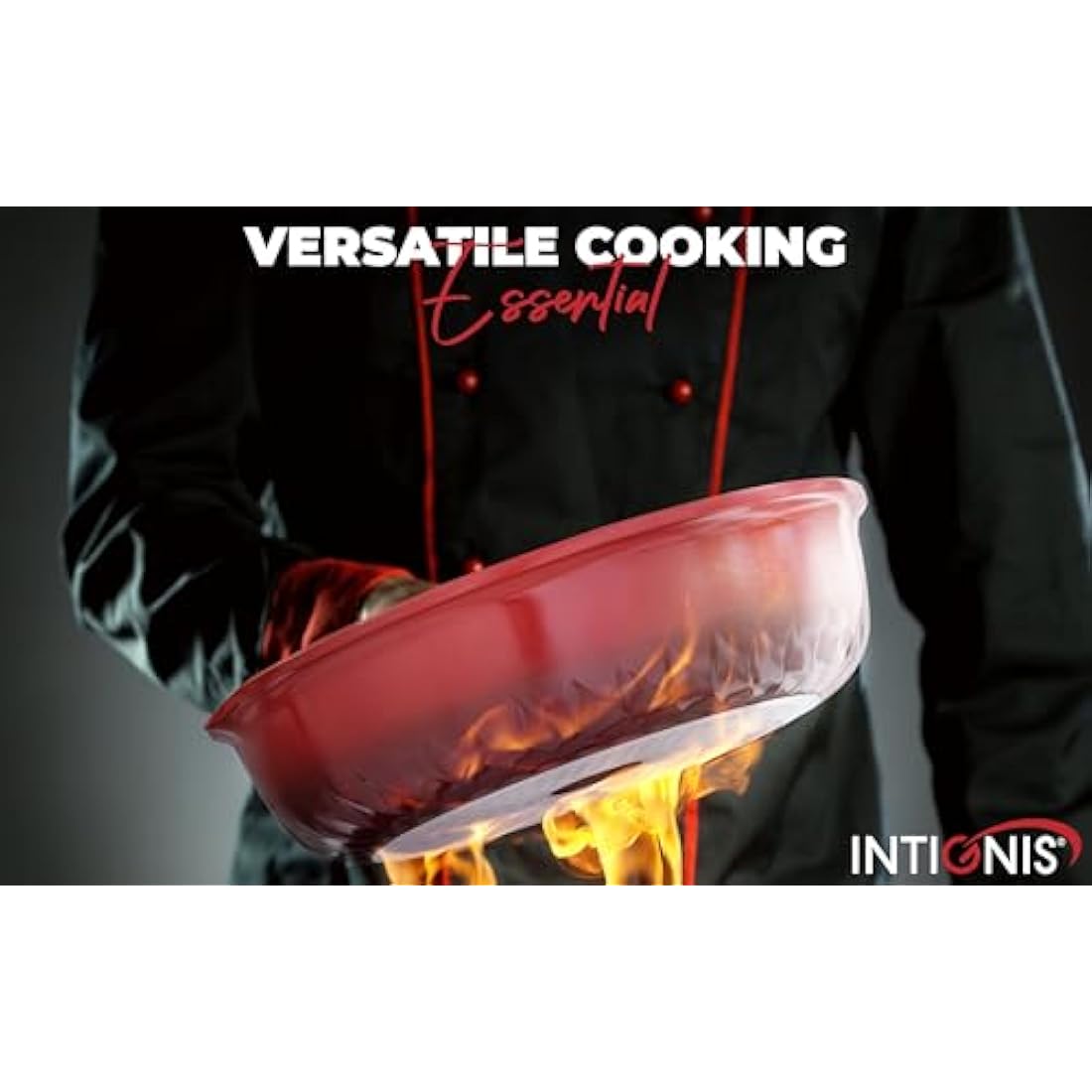 INTIGNIS 28cm Non-Stick Frying Pan with Lid – Ceramic Induction Skillet