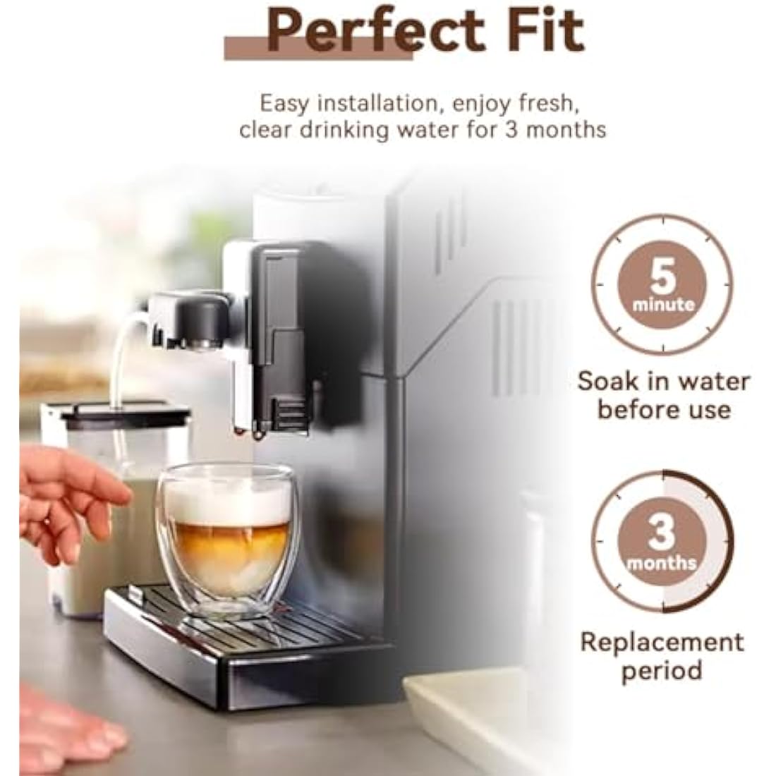 Sage Compatible Water Filters - 6 Pack BES008 Replacement for Barista Express