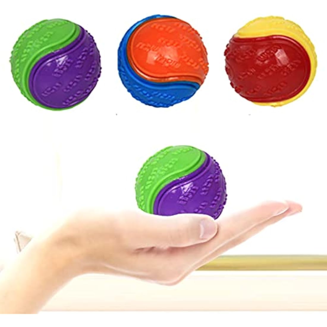 Squeaky Dog Ball 3-Pack | Interactive Teeth Cleaning Toys