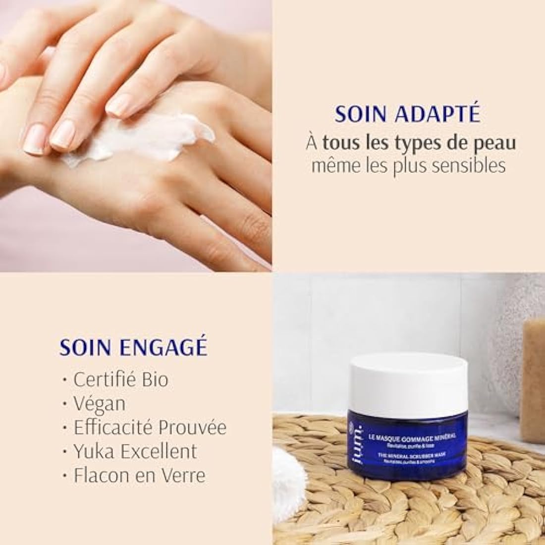 IUM Paris 2-in-1 Face Mask & Exfoliating Scrub | Organic & Vegan - 50ml