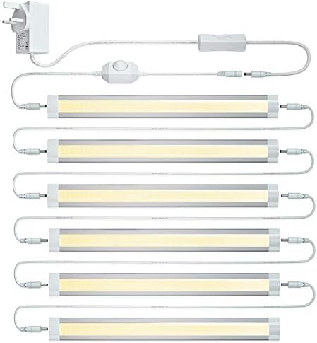 LAMPAOUS Dimmable LED Under Cabinet Lights | 3000K Warm White | 6 Pack