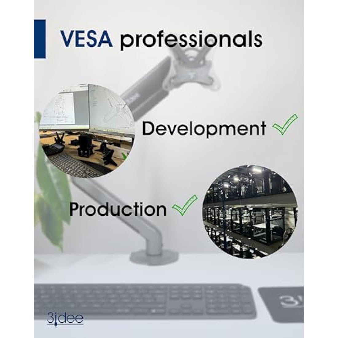 3IDEE VESA Adapter for BenQ EX3203R & EX3501R | 75x75mm Mount