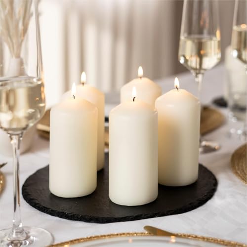 Hofer Ivory Pillar Candles – 60x120mm Unscented Dripless Set of 18