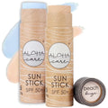 Aloha Sun Stick SPF 50+ Mineral Sunscreen for Surfing - Blue & Beige 2pcs
