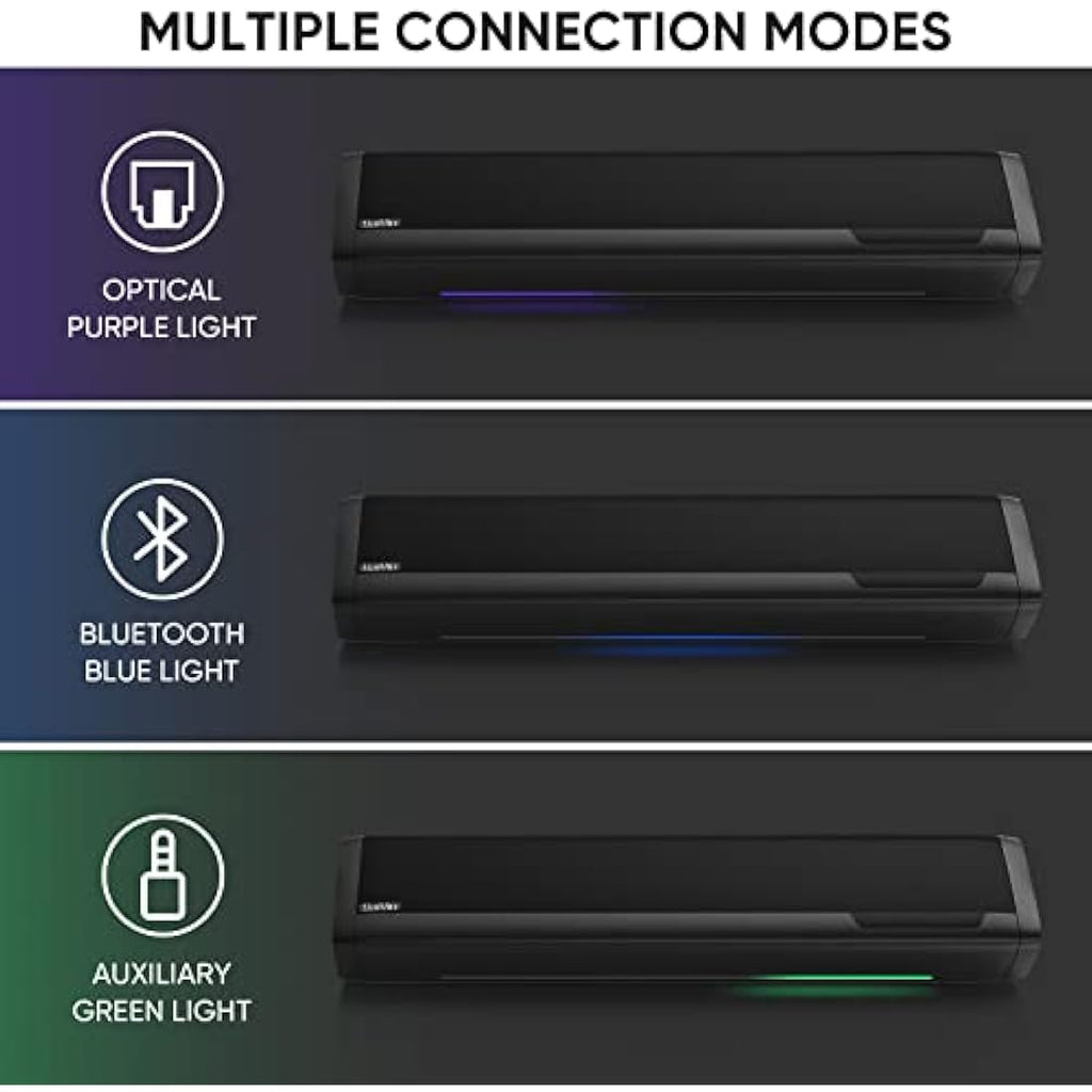 Saiyin 17-Inch Small TV Sound Bar – Bluetooth 5.3 Compact Desktop Speaker