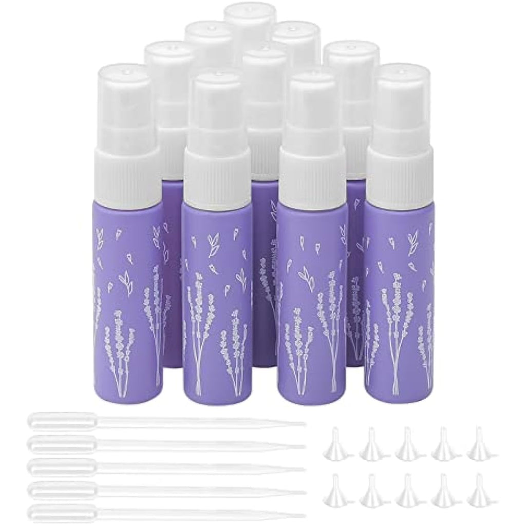 10ml Purple Glass Perfume Spray Bottles - 10 Pack Refillable