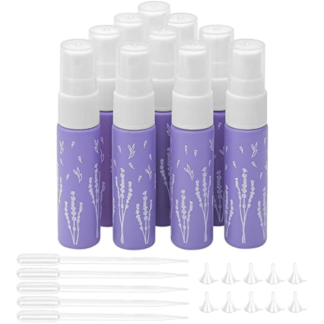 10ml Purple Glass Perfume Spray Bottles - 10 Pack Refillable