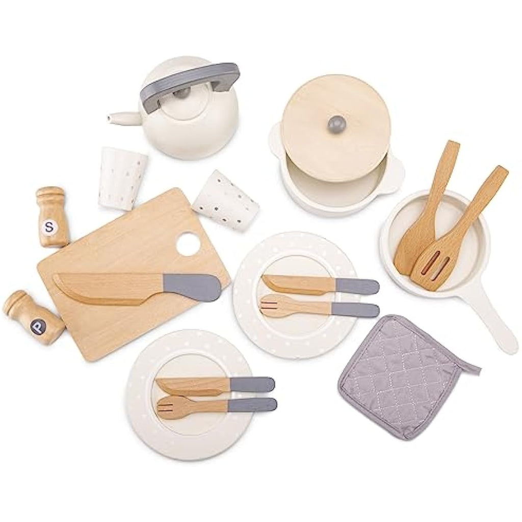 New Classic Toys Kids Dinner Set – Educational Kitchen Pretend Play Kit