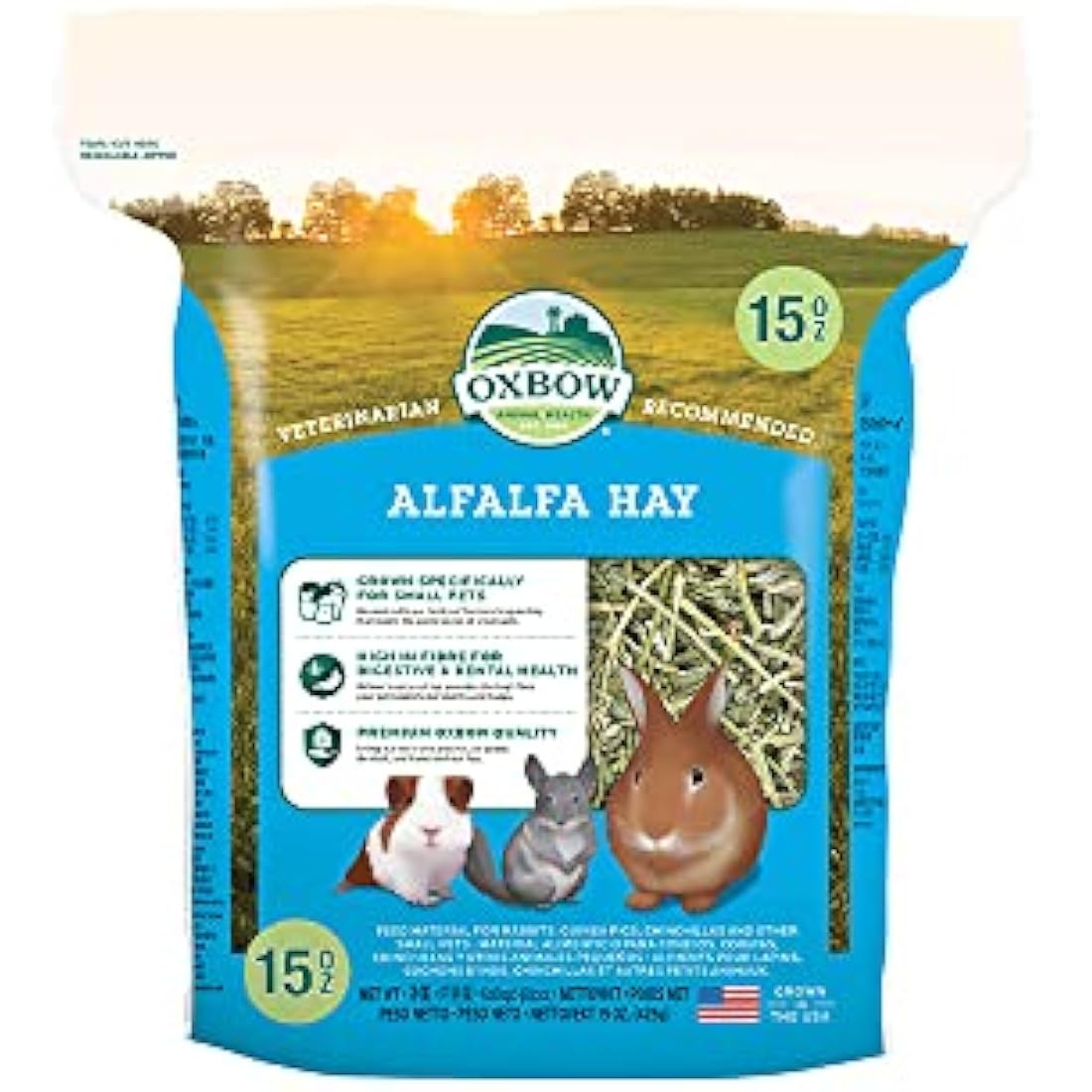 Oxbow Alfalfa Hay – High Protein Small Pet Food for Growth, 425 g
