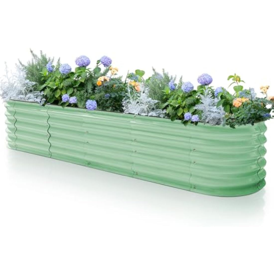 Byhagern Metal Raised Garden Bed - 240x60x45cm Galvanized Planter, Green