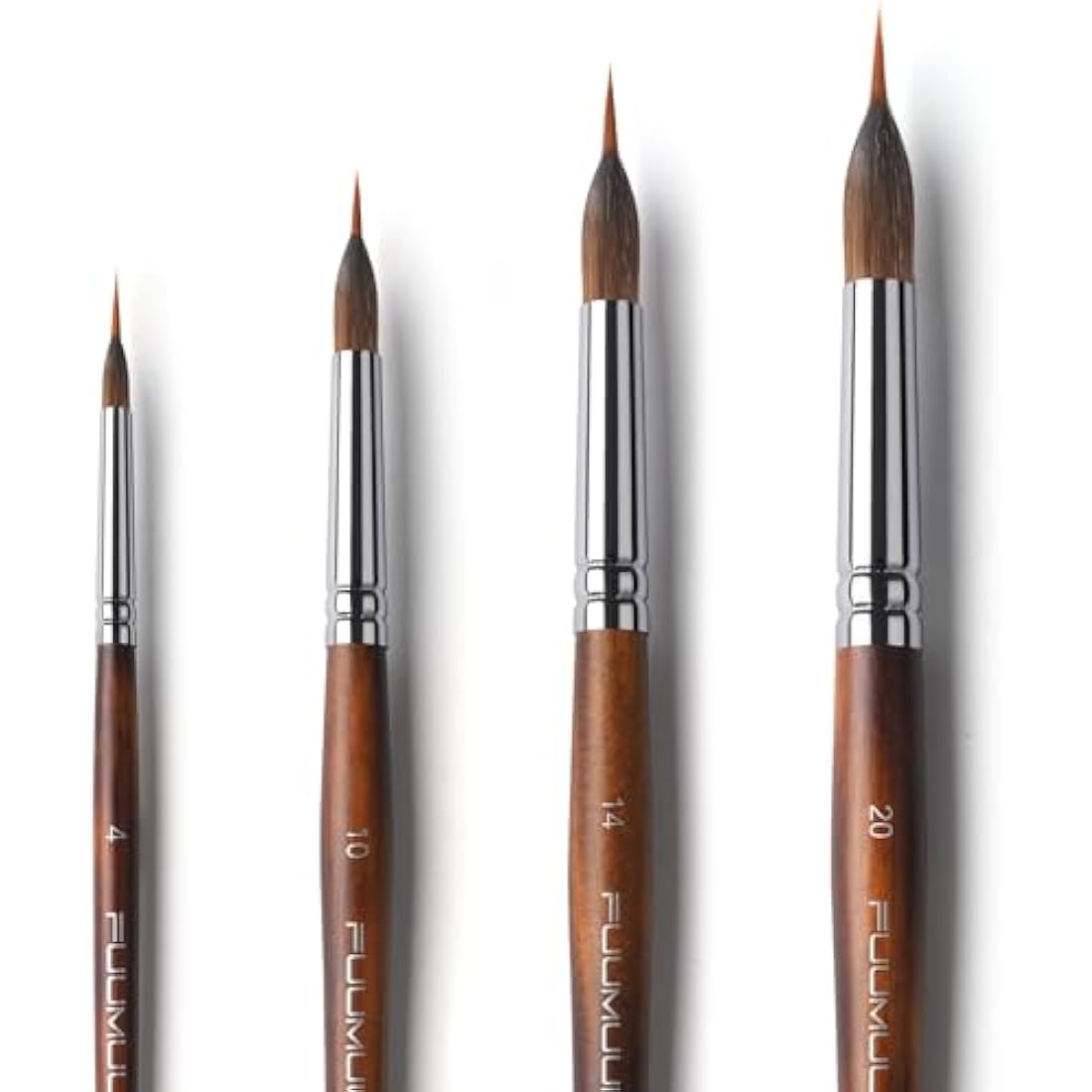 Fuumuui Professional Watercolour Brushes | 4Pcs Synthetic Sable Set