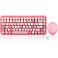 Perixx PERIDUO-713 Wireless Retro Keyboard and Mouse Combo – Pastel Pink