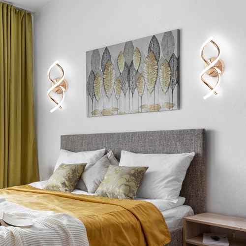 EIDISUNY LED Wall Sconce – 24W Modern Spiral Indoor Light, Cool White